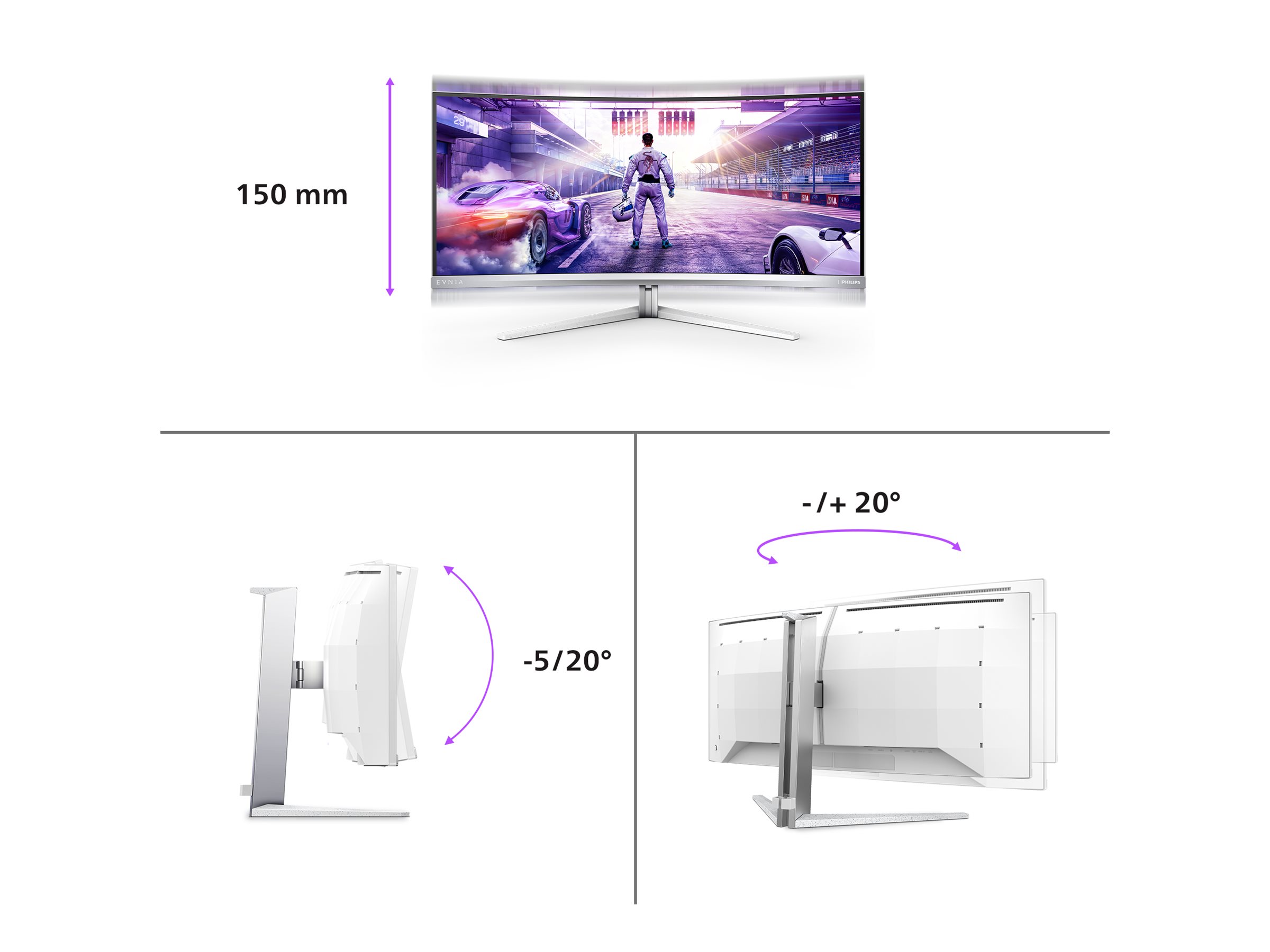 Philips | Curved Gaming Monitor | 34M2C8600/00 | 34 " | LED | WQHD | 21:9 | 100 Hz | 0.03 ms | 3440 x 1440 | 450 cd/m² | HDMI ports quantity 2 - Image 39
