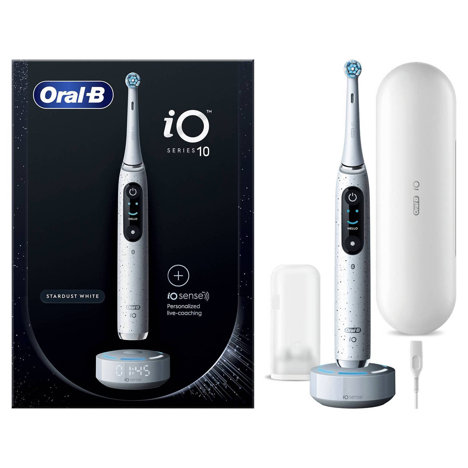 Oral-B | Electric Toothbrush | iO10 Series | Rechargeable | For adults | Number of brush heads included 1 | Number of teeth brushing modes 7 | Stardust White - Image 2