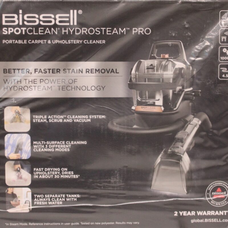 SALE OUT. SALE OUT. Bissell | Portable Carpet and Upholstery Cleaner | SpotClean HydroSteam Pro | Corded operating | Washing function | 1000 W | - V | Black | Warranty 24 month(s) | DEMO - Image 2
