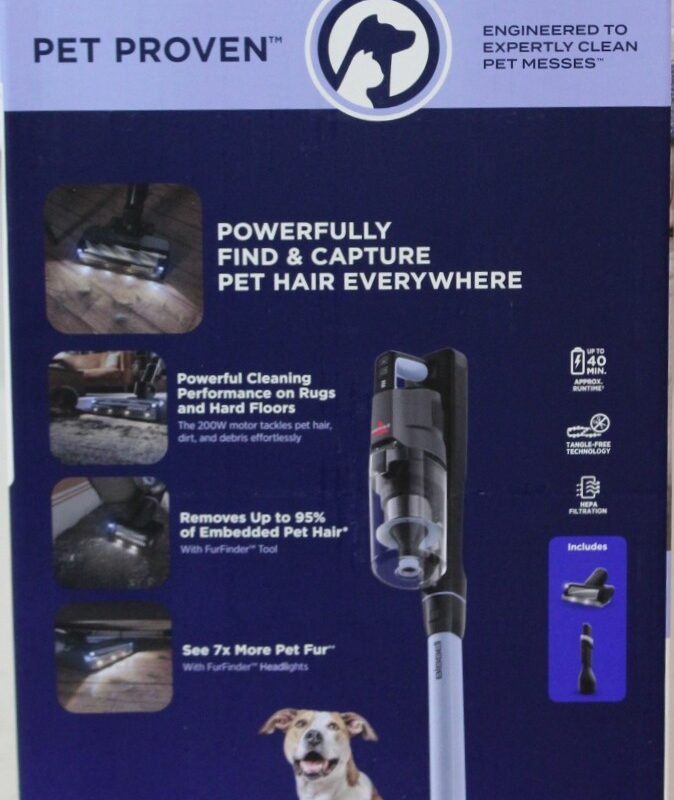 SALE OUT. Bissell Stick Vacuum | PowerClean FurFinder Select | Cordless operating | 200 W | 25.2 V | Operating time (max) 40 min | Black/Titanium/Lake Blue | Warranty 24 month(s) | Battery warranty 24 month(s) | DEMO