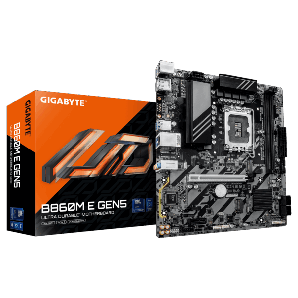 Gigabyte B860M E GEN5 | Processor family Intel | Processor socket LGA1851 | DDR5 | Number of SATA connectors 4 | Supported hard disk drive interfaces SATA, M.2