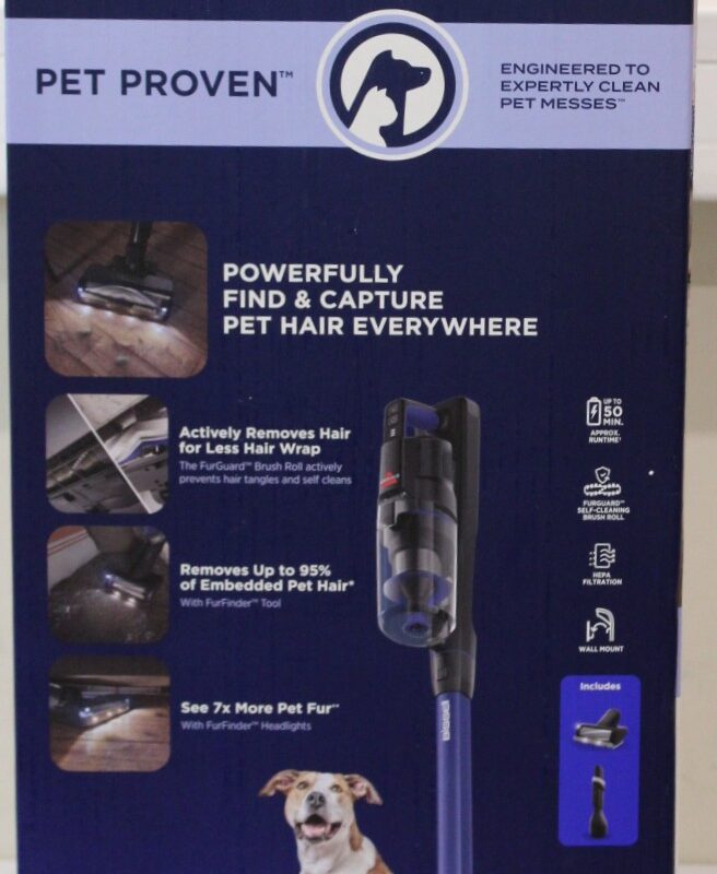 SALE OUT. Bissell Stick Vacuum | PowerClean FurGuard Pro | Cordless operating | 280 W | 25.2 V | Operating time (max) 50 min | Black/Titanium/Midnight Blue | Warranty 24 month(s) | Battery warranty 24 month(s) | USED AND DIRTY - Image 2