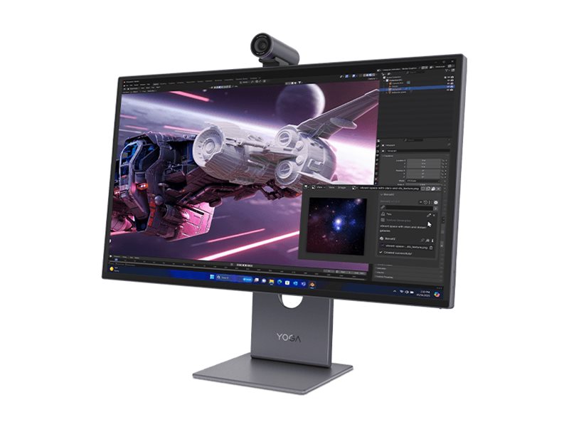 Lenovo | Yoga Pro 27UD-10 | 27 " | QD-OLED | UHD | 16:9 | 120 Hz | 0.03 ms | 3840 x 2160 pixels | 250 cd/m² | HDMI ports quantity 1 | Black - Image 3