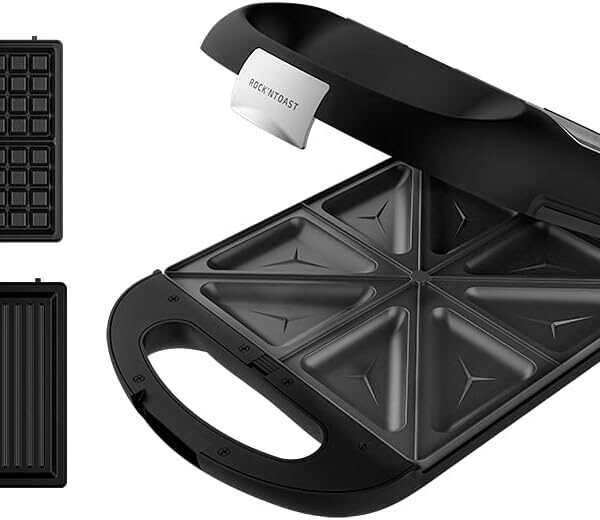 Cecotec Sandwich Maker | Rock'nToast Family 3in1 | 1500 W | Number of plates 3 | Black