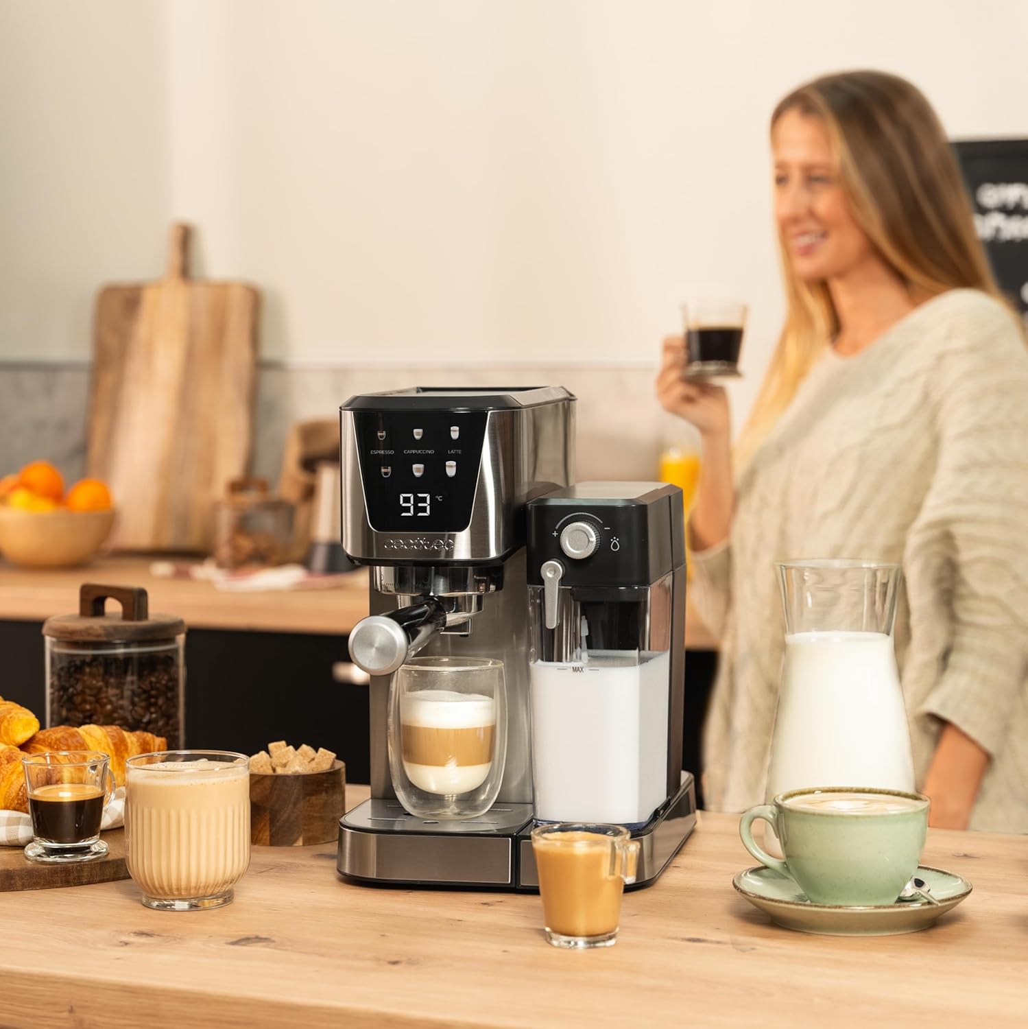 Cecotec Coffee Maker | Power Espresso 20 Cream | Pump pressure 20 bar | Built-in milk frother | Semi-automatic | 1350 W - Image 5