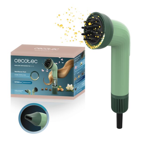 Cecotec Hair dryer | IoniCare Dry&Keratin Olive | 1200 W | Ionic function | Number of temperature settings 1 | Green
