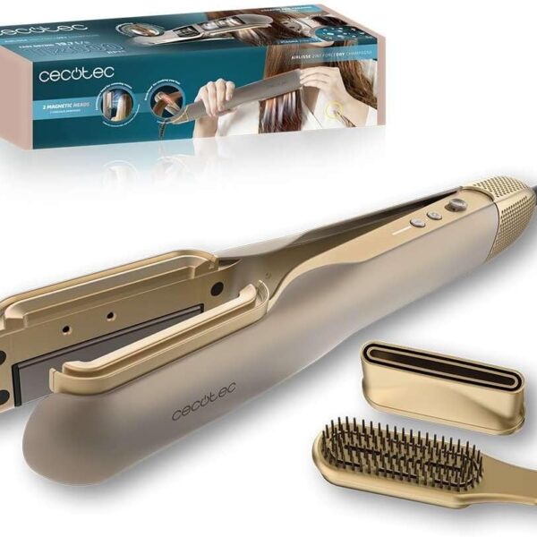 Cecotec Air Straightener | AirLisse 2in1 ForceDry Champagne | Ceramic heating system | Number of heating levels 4 | 1000 W | Beige