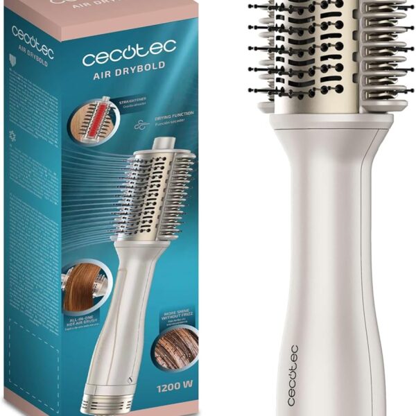 Cecotec Air Brush with Heating Plates | Air DryBold | Ceramic heating system | Ion conditioning | 1200 W | Gold/White