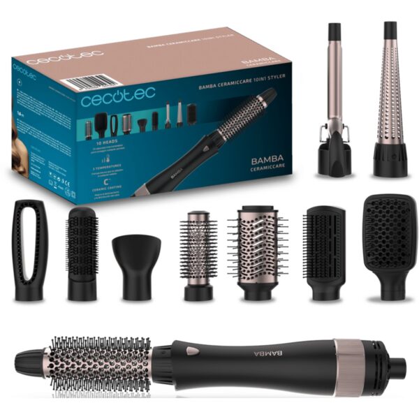 Cecotec Air brush | CeramicCare 10in1 Styler 10-in-1 | Number of heating levels 3 | 1000 W | Black