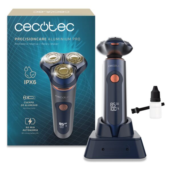 Cecotec Shaver | PrecisionCare Aluminium Pro | Operating time (max) 80 min | Wet & Dry | Blue