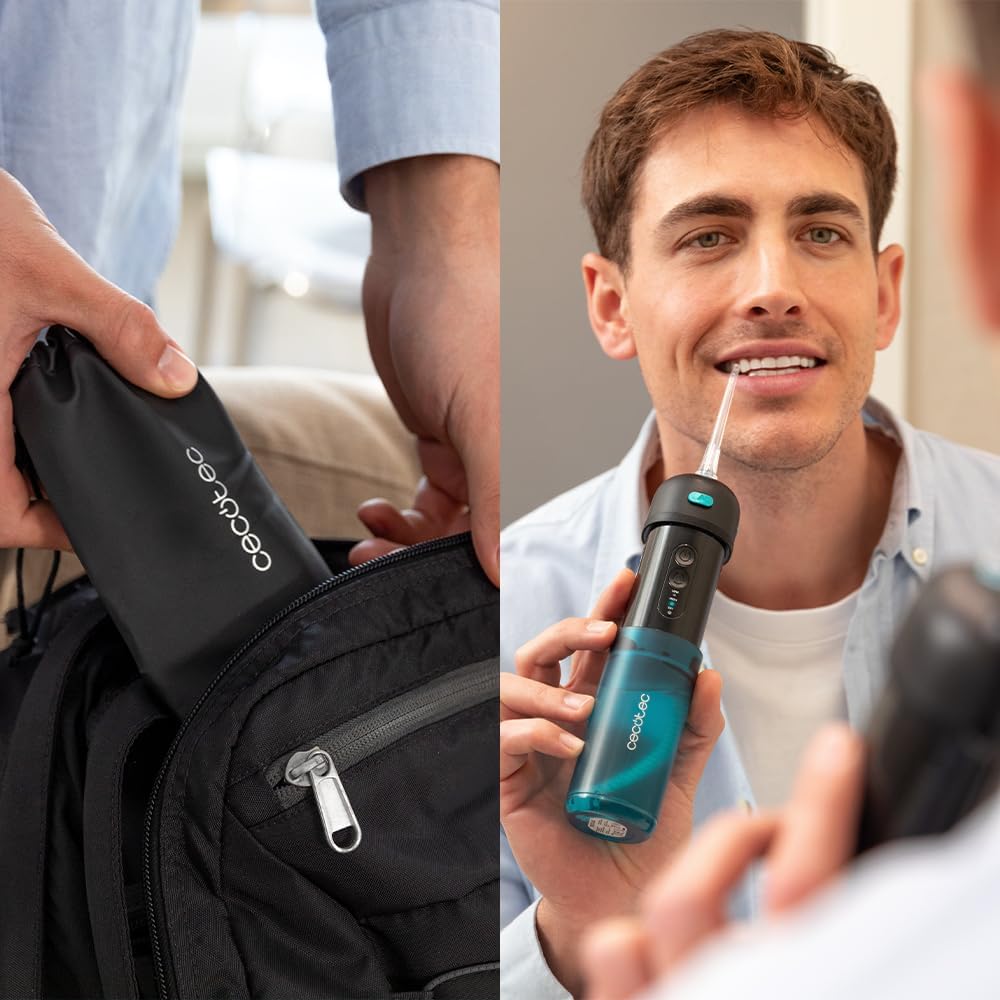 Cecotec Oral Irrigator | ToothCare Jet Splash | 150 ml | Black/Blue | Number of heads 2 - Image 6