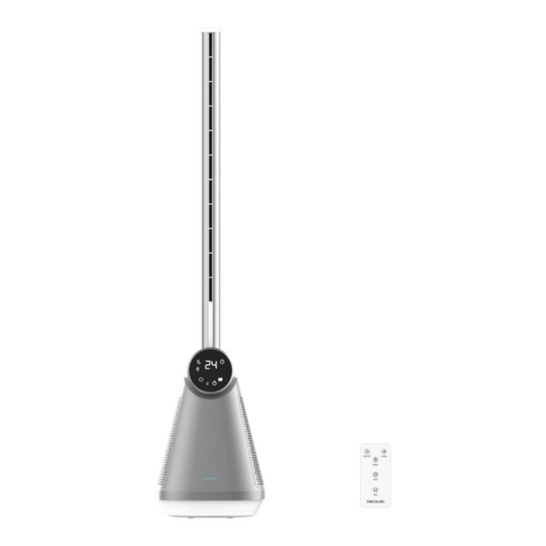 Cecotec EnergySilence 9890 Skyline Bladeless | Tower Fan | Stand Fan | 50 W | Diameter 23 cm | Number of speeds 3 | Oscillation | Timer | Remote control | Grey/White