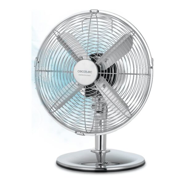 Cecotec EnergySilence 620 RetroDesk | Desktop Fan | Table Fan | 40 W | Diameter 30 cm | Number of speeds 3 | Oscillation | Silver