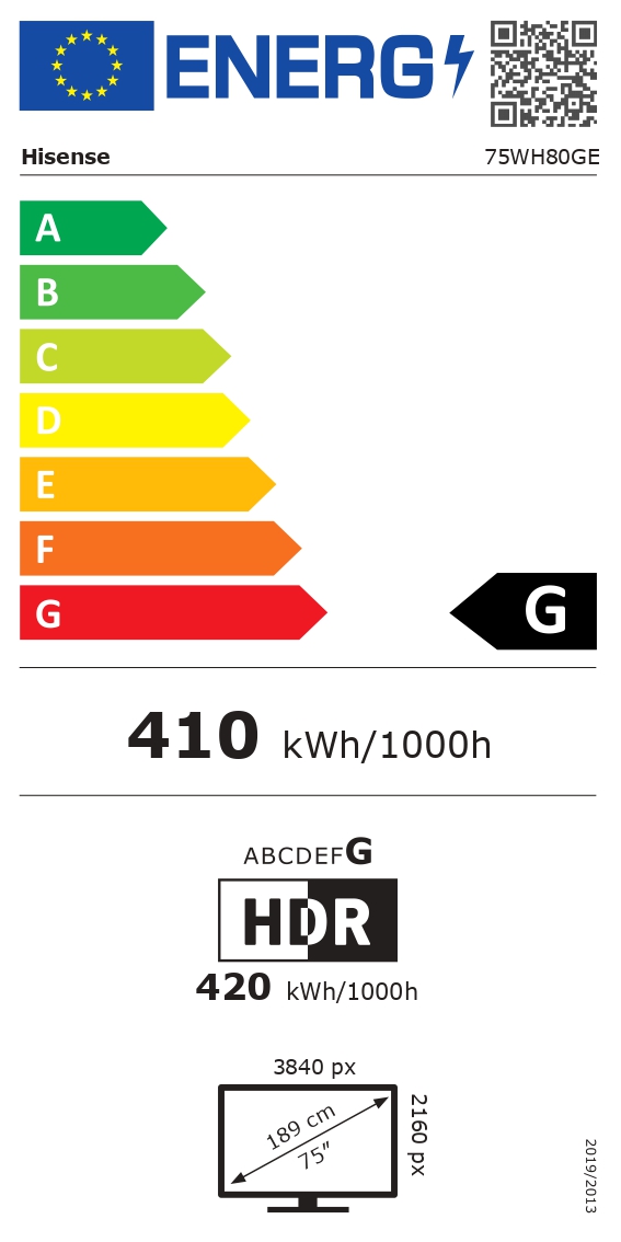 Hisense | Window Facing - High Brightness Display | 55WH80GE | 55 " | Landscape/Portrait | 24/7 | Android | Wi-Fi | 9 ms | 178 ° | 178 ° | 4000 cd/m² - Image 4