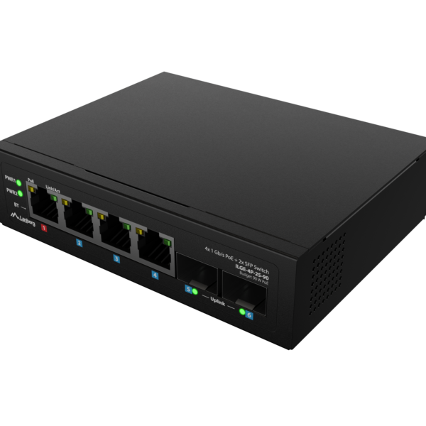 Lanberg Switch Light IndustrialPoE 1xBT 3xAT 2xSFP Din Unmanagment Gigabit Ethernet | ILGE-4P-2S-90 | Unmanaged