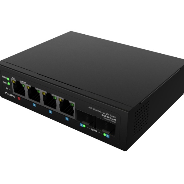 Lanberg | Switch Light IndustrialPoE 1xBT 3xAT 2xSFP Din Unmanagment Gigabit Ethernet | ILGE-4P-2S-90 | Unmanaged | Din rail