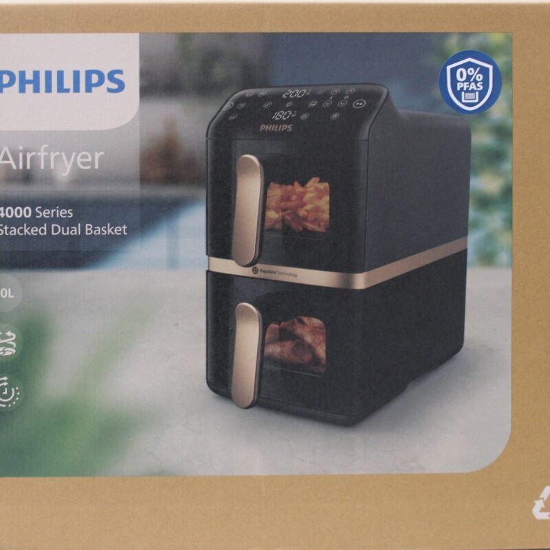 SALE OUT. Philips NA462/70 Dual Basket Airfryer 4000 Series, 10 L, Black/Copper | SALE OUT. Philips Dual Basket Airfryer | NA462/70 4000 Series | Power 2750 W | Capacity 10 L | Rapid Air technology | Black | DAMAGED PACKAGING | 24 month(s)