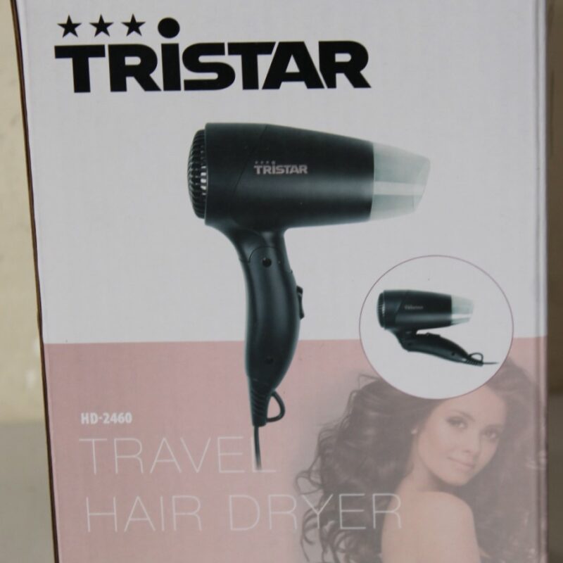 SALE OUT. Tristar HD-2460 | Tristar Travel Hair Dryer | HD-2460 | 1200 W | Number of temperature settings 2 | Black | DAMAGED PACKAGING | Warranty 24 month(s)
