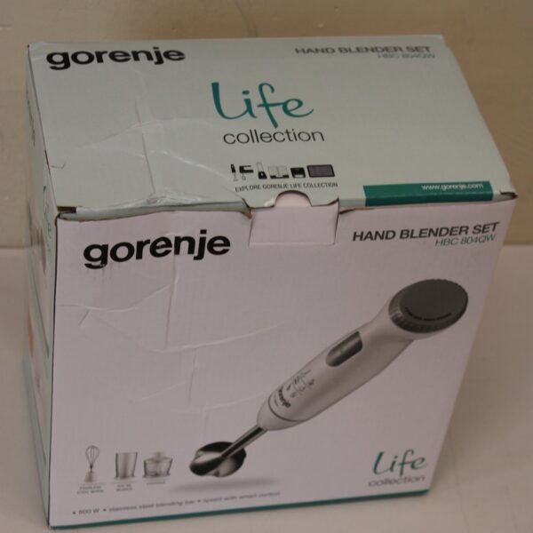 SALE OUT. Gorenje Hand Blender | HBC804QW | Hand Blender | 800 W | Jar capacity 0.5 L | White | DAMAGED PACKAGING