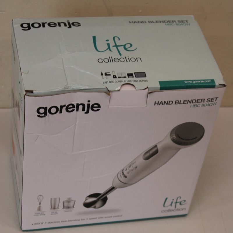 SALE OUT. Gorenje Hand Blender | HBC804QW | Hand Blender | 800 W | Jar capacity 0.5 L | White | DAMAGED PACKAGING