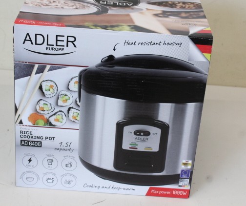 SALE OUT. Adler | AD 6406 | 1000 W | Stainless steel/Black | DAMAGED PACKAGING, SCRATCHES ON TOP