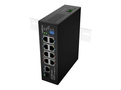 Lanberg Switch PoE 4xBT 4xAT SFP/ETH Din Unmanagment Fast Ethernet | ILFE-8P-1GE-1S-120 | Unmanaged | Din rail, Rack - Image 2