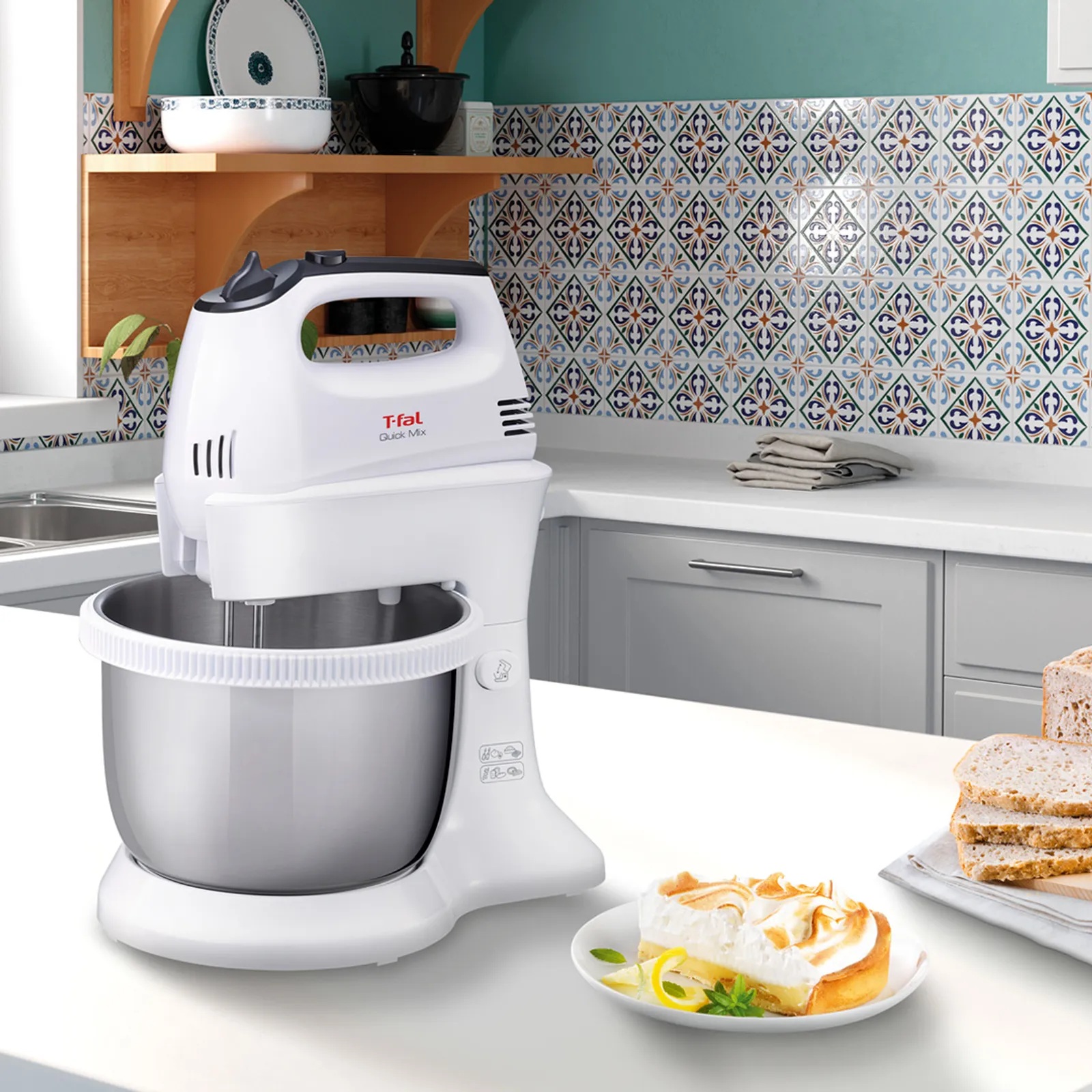 TEFAL HT312138 Quickmix | Hand Mixer | 300 W | Number of speeds 5 | Turbo mode | White/Stainless steel - Image 6