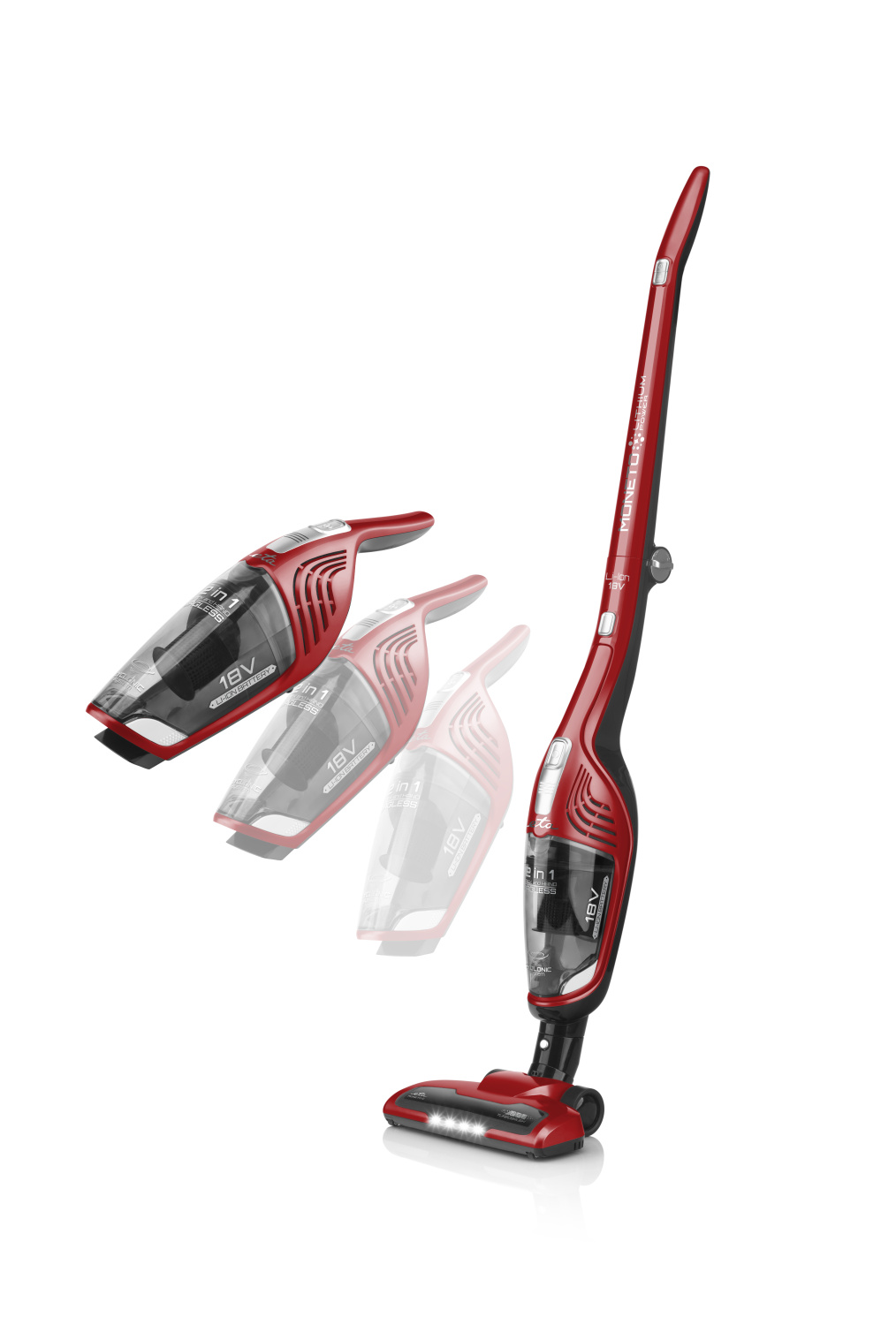 ETA | Vacuum Cleaner | ETA445390000 Moneto II | Cordless operating | Handstick 2in1 | N/A W | 18 V | Operating time (max) 45 min | Red/Black - Image 3