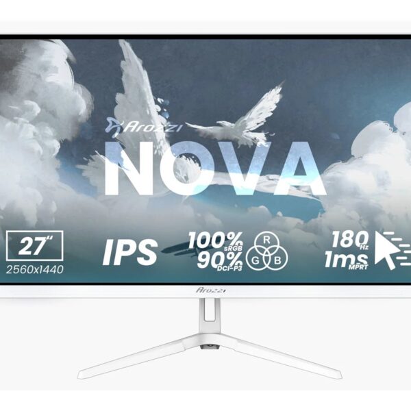 Arozzi | Nova | 27 " | IPS | QHD | 16:9 | 180 Hz | 1 ms | 2560 x 1440 pixels | 350 cd/m² | HDMI ports quantity 2 | White