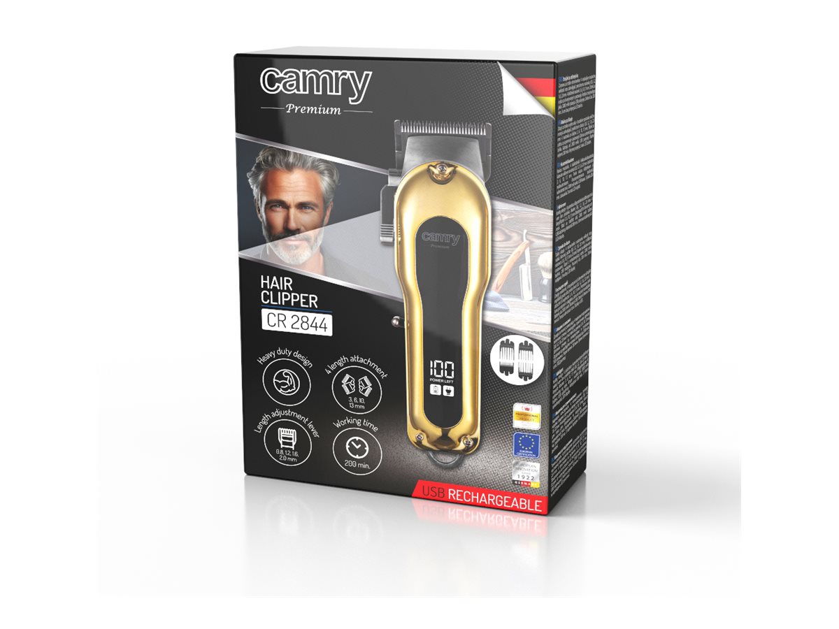 Camry Hair clipper with LCD display | CR 2844 | Cordless | Number of length steps 4 | Gold - Image 19