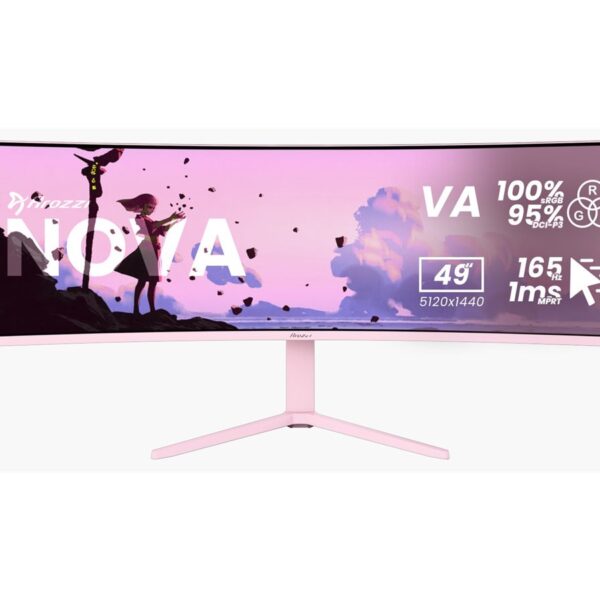 Arozzi Nova | 49 " | VA | 32:9 | 165 Hz | 4 ms | 5120 x 1440 pixels | 350 cd/m² | HDMI ports quantity 2 | Pink