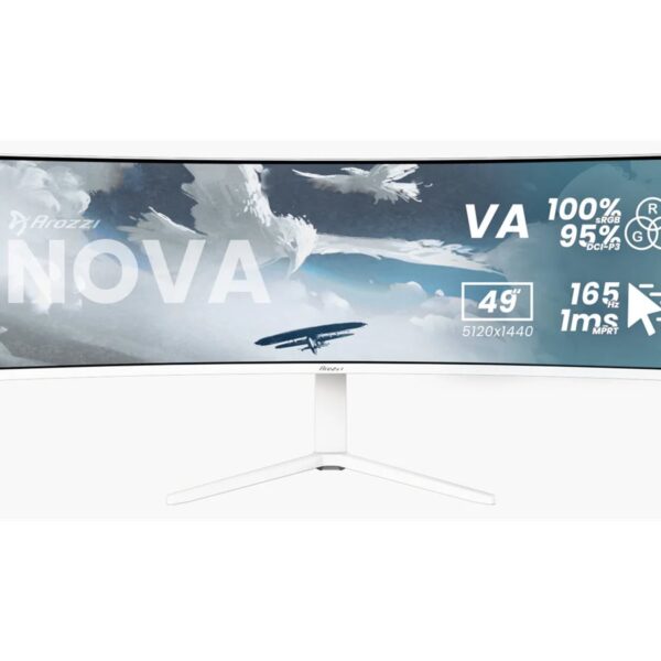 Arozzi Nova | 49 " | VA | 32:9 | 165 Hz | 4 ms | 5120 x 1440 pixels | 350 cd/m² | HDMI ports quantity 2 | White