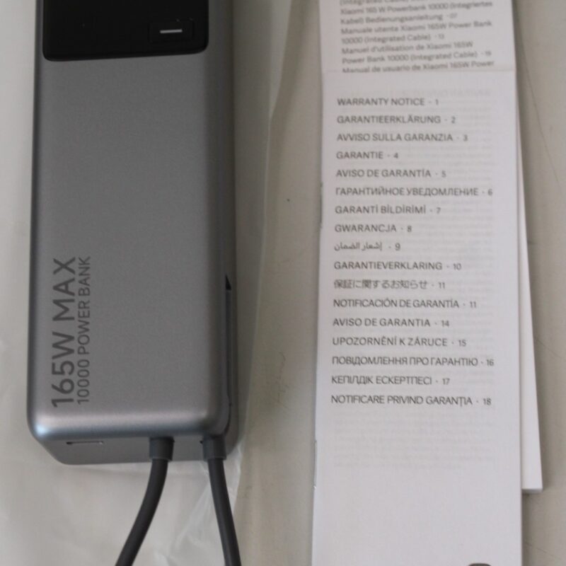 SALE OUT. Xiaomi | 165W Power Bank (Integrated Cable) | 10000 mAh | USB-C | Gray | DEMO - Image 2