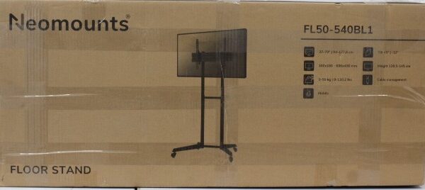 SALE OUT. Neomounts FL50-540BL1 TV trolley - 37-70" - max 50 kg - manual h 128,5-145 cm - VESA 100x100-600x400 - black | Neomounts Floor stand | FL50-540BL1 TV trolley | Adjustable Height, Tilt | 37-70 " | Maximum weight (capacity) 50 kg | UNPACKED