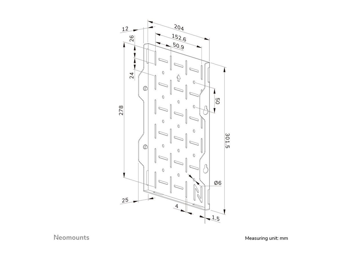Neomounts Wall mount | AWL05-750BL AV hardware rack | Maximum weight (capacity) 10 kg | Black - Image 12