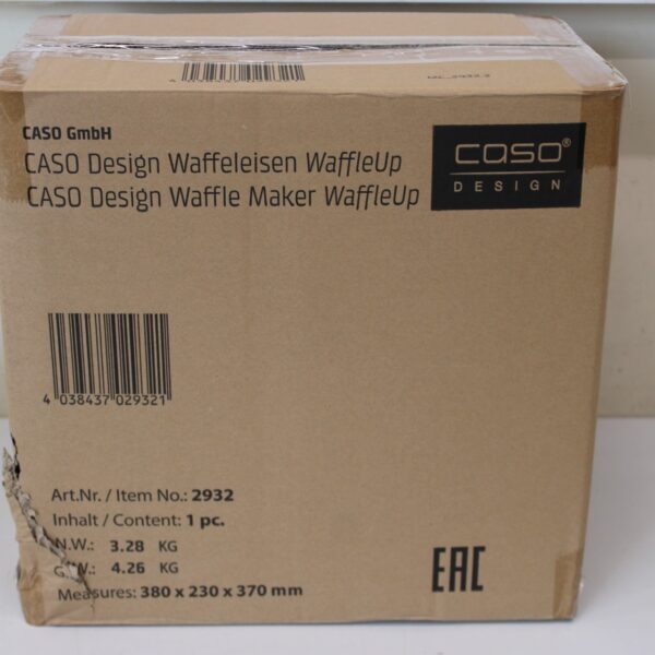 SALE OUT. Caso WaffleUp | Waffle Maker | 800 W | Number of pastry 1 | Waffle | Silver | UNPACKED, DAMAGED PACKAGING, MISSING INNER PACKAGING