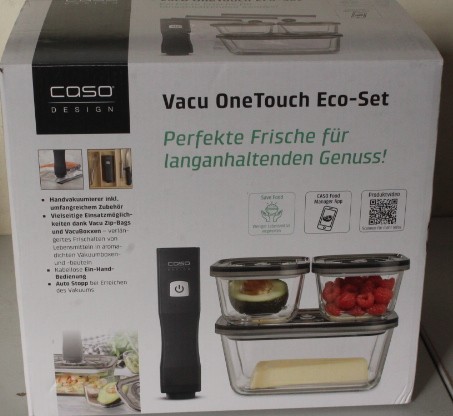 SALE OUT. Caso Vacu OneTouch Vacuum sealer Eco-Set | Black | DEMO