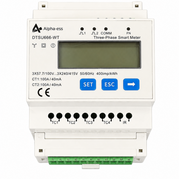 AlphaESS DTSU666 3CT 400V with CT 100A with PLUG Guide rail, 4P, English Corum
