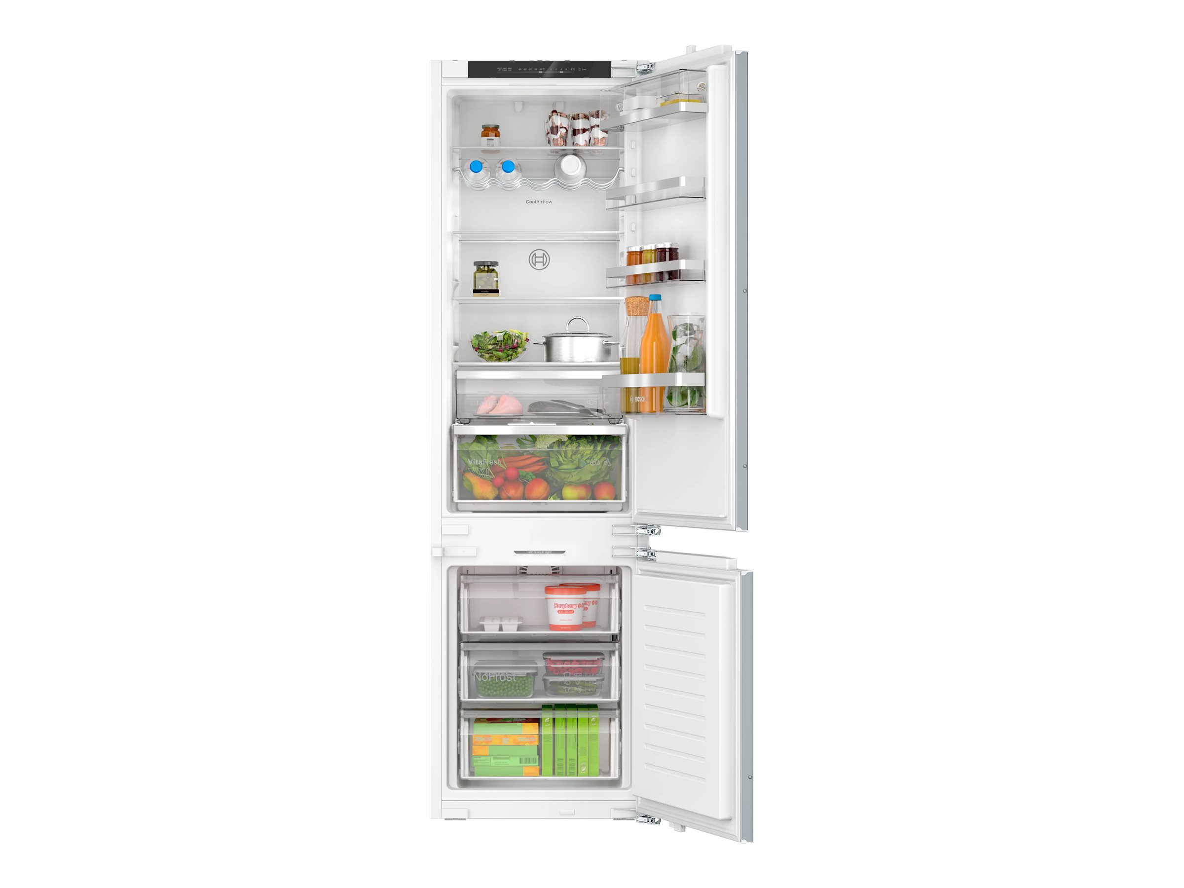 Bosch KIN96ADC0 Built-in Refrigerator, Freestanding, Height 193.5cm, E, Fridge net capacity 215 L, Freezer net capacity 75 L, Black