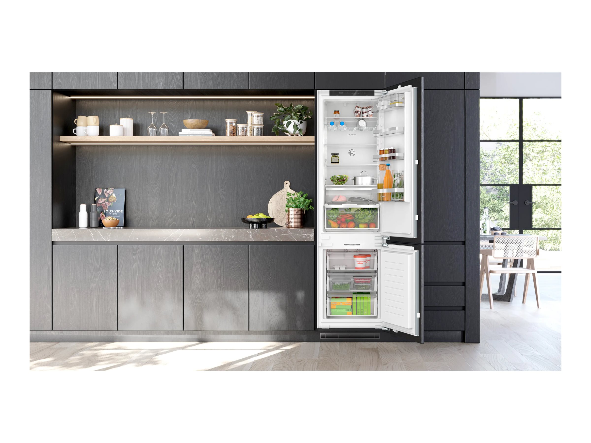 Bosch KIN96ADC0 Built-in Refrigerator, Freestanding, Height 193.5cm, E, Fridge net capacity 215 L, Freezer net capacity 75 L, Black - Image 6