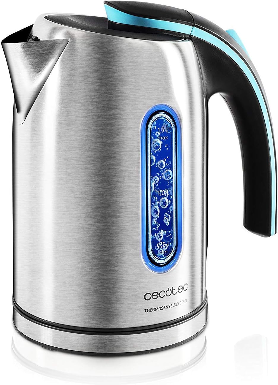 Cecotec Kettle | ThermoSense 220 Steel | Electric | 1630 W | 1.2 L | Stainless Steel | 360° rotational base | Stainless Steel - Image 2