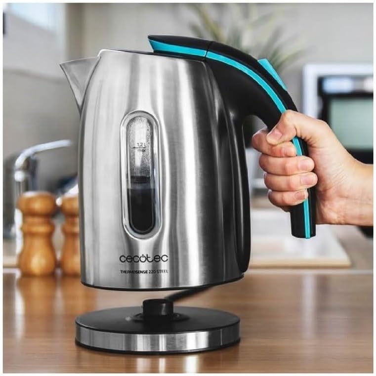 Cecotec Kettle | ThermoSense 220 Steel | Electric | 1630 W | 1.2 L | Stainless Steel | 360° rotational base | Stainless Steel - Image 3