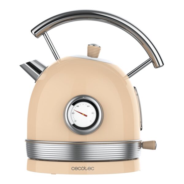 Cecotec Kettle | ThermoSense 420 Vintage | 2200 W | Electric | 1.8 L | Stainless steel | 360° rotational base | Light Beige