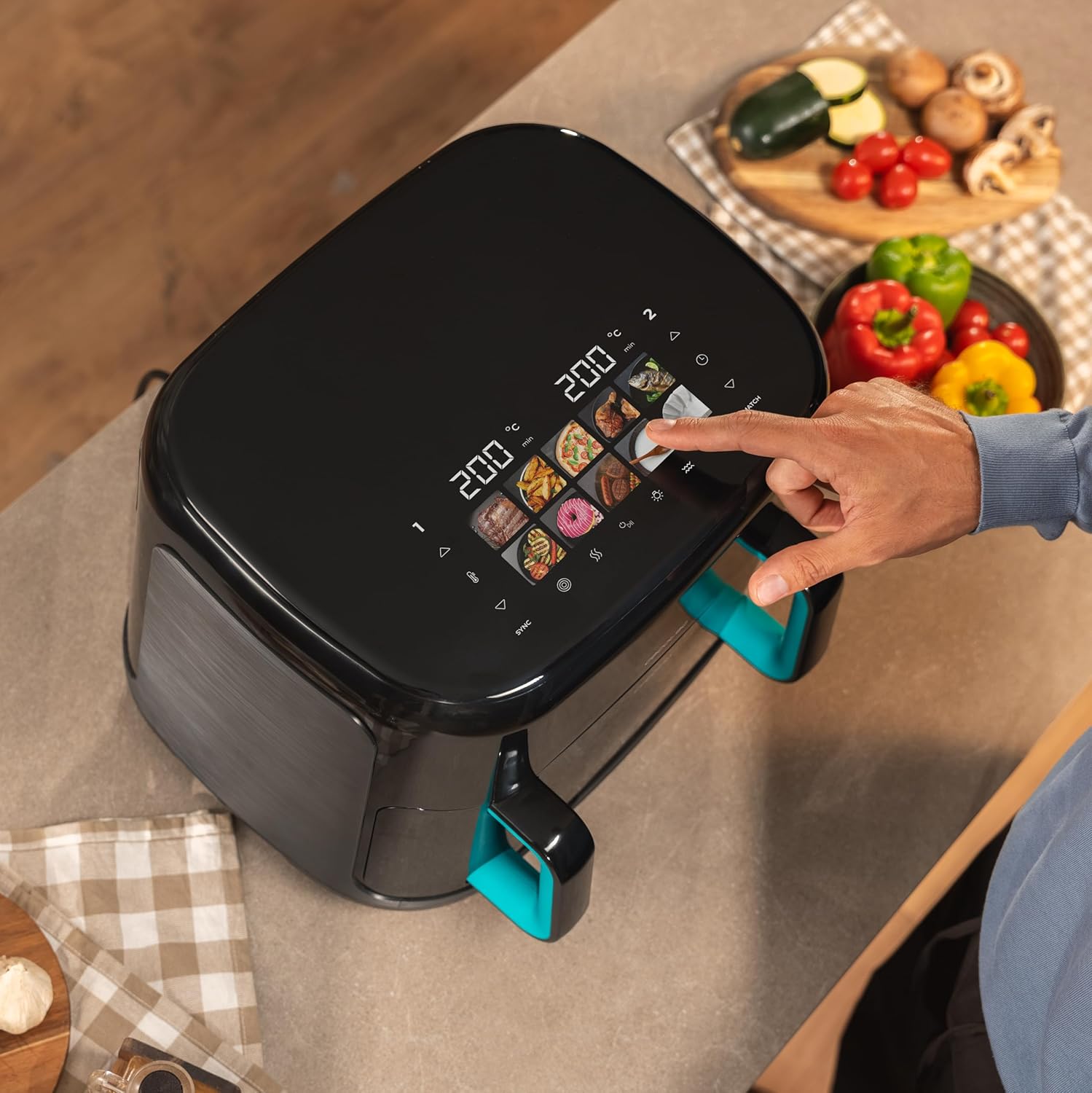Cecotec Double hot air fryer | Cecofry&Grill Smokin'Prime 11000 | Power 2800 W | Capacity 11 L | Black - Image 3
