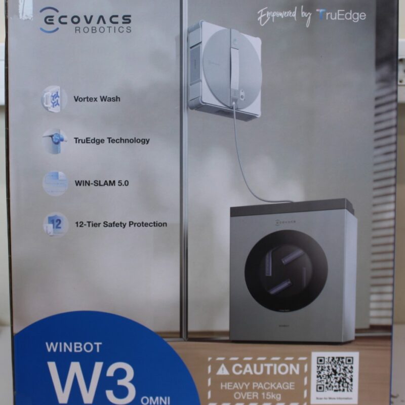 SALE OUT. Ecovacs Window Cleaning Robot | WINBOT W3 OMNI | Corded/Cordless | 8000 Pa | White/Silver | MISSING INNER PACKAGING, WET WATER TANKS, DIRTY AND SCRATCHED ITEM. BOTTLE WITHOUT LIQUID