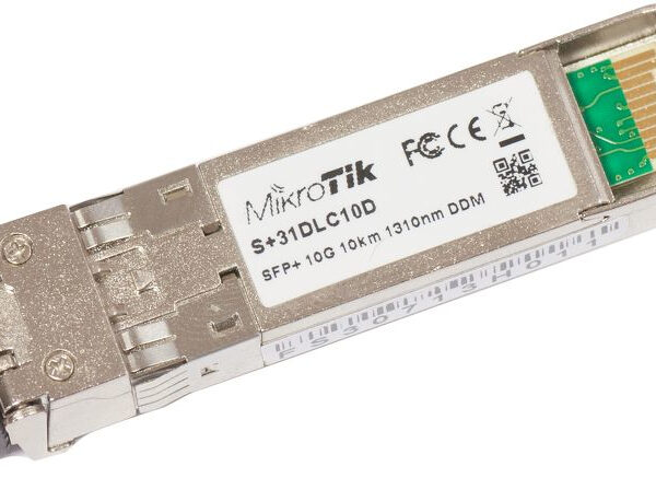 MikroTik S+31DLC10D SFP+ Single-Mode Fiber Dual LC 10/100/1000/10000 Mbit/s Wavelength 1310 nm Maximum transfer distance 10000 m -40 to +70C