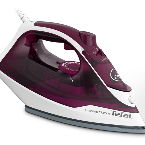 TEFAL | V2835E0 Express | Steam Iron | 2400 W | Water tank capacity 270 ml | Continuous steam 30 g/min | Steam boost performance 160 g/min | Purple/White