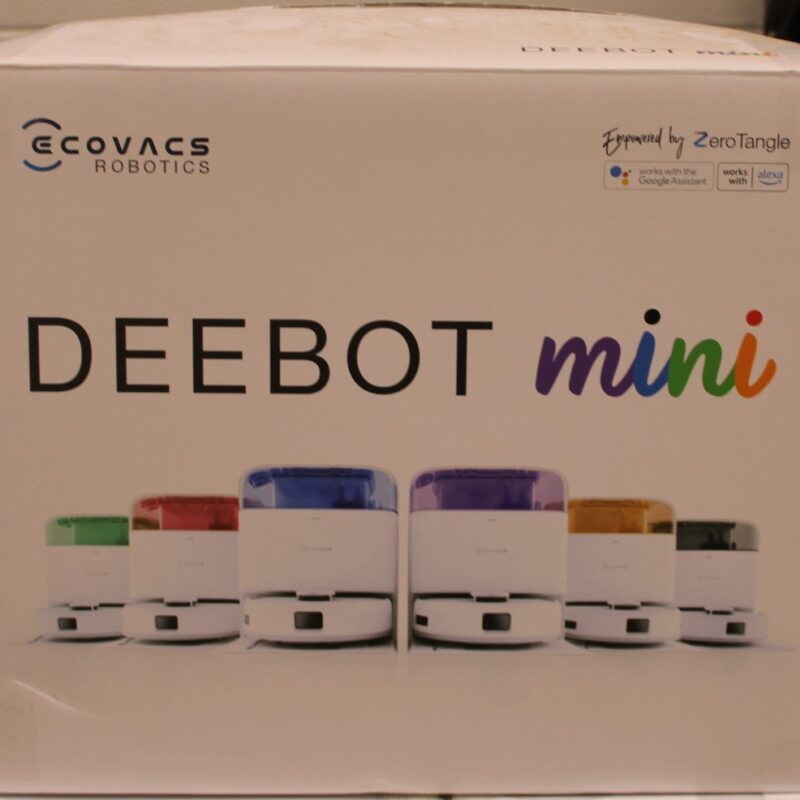SALE OUT. Ecovacs DEEBOT mini Vacuum cleaner, Robot, Wet&Dry, ZeroTangle Technology, Agile Navigation, White/Blue + Auto-empty station | Ecovacs Robotic Vacuum Cleaner | DEEBOT mini BLUE | Wet&Dry | Li-ion | 3200 mAh | Dust capacity 1.8 L | 8000 Pa | White/Blue | SCRATCHED ITEM, DAMAGED CHARGING STATION BODY