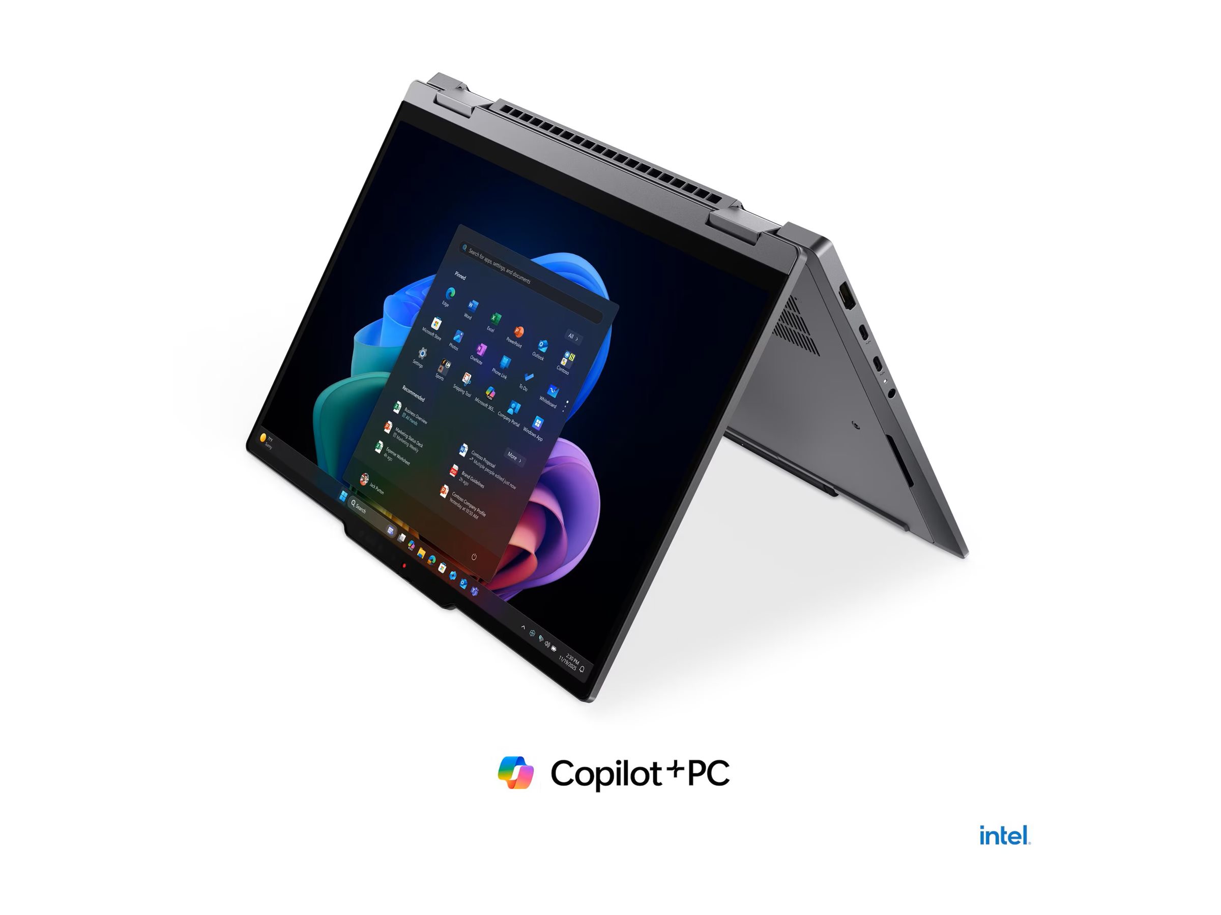 Lenovo ThinkPad X1 2-in-1 G11 Intel | Grey | 14 " | IPS | Touchscreen | WUXGA | 1920 x 1200 pixels | Anti-glare | Intel Core Ultra 5 | 325 | 32 GB | Soldered LPDDR5X | Solid-state drive capacity 512 GB | Intel Graphics | Windows 11 Pro | 802.11be | Bluetooth version 5.4 | 4G/5G upgradable | Keyboard language Nordic | Keyboard backlit | Warranty 36 month(s) | Battery warranty 12 month(s) - Image 4