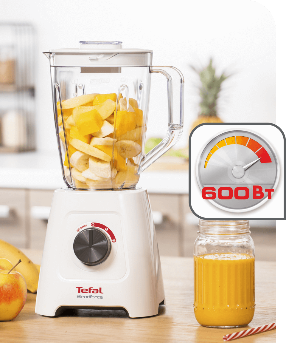 TEFAL | Blender | Blendforce II | Tabletop | 600 W | Jar material Plastic | Jar capacity 2 L | Ice crushing | White - Image 7